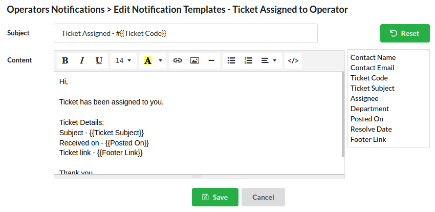 Output Desk Operator Assigned Notification Edit