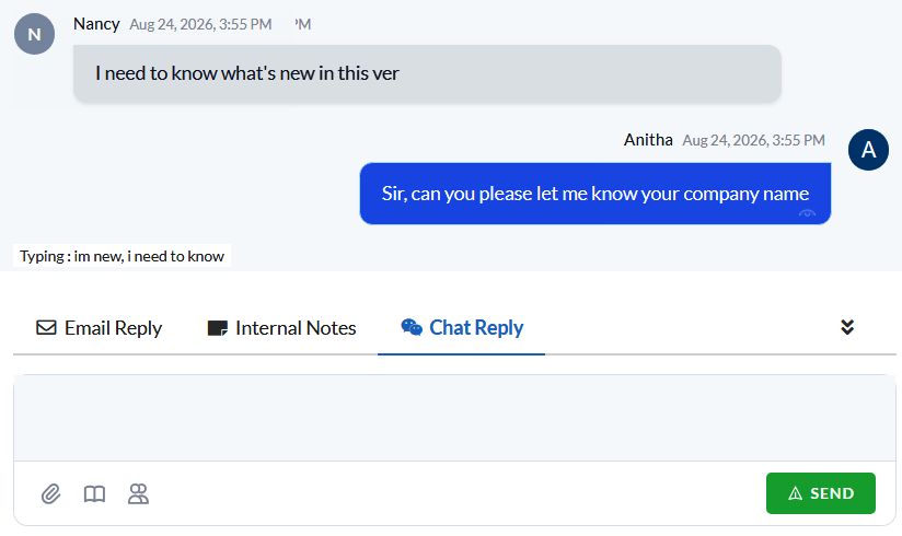 Help Desk Typing Notification