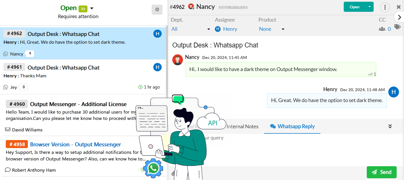Integrate WhatsApp with Help Desk Ticketing System Using Wati