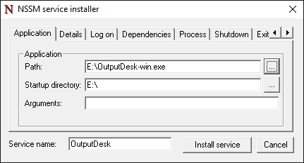 Output Desk Package version Installation