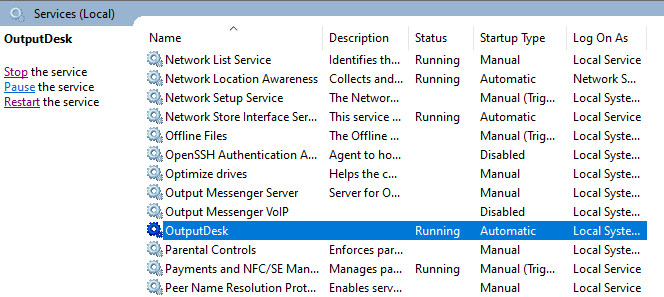 Output Desk Package version Installation