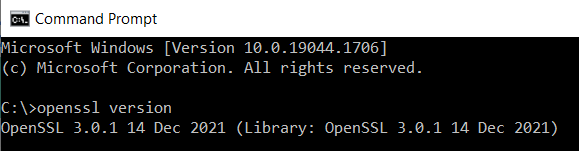 Output Desk Windows openssl Version 